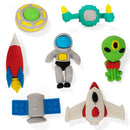 28Pcs Space Eraser Filled Hearts Set with Valentines Day Cards for Kids-Classroom Exchange Gifts