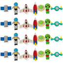 28Pcs Space Eraser Filled Hearts Set with Valentines Day Cards for Kids-Classroom Exchange Gifts