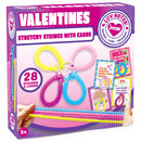 28Pcs Stretchy String with Valentines Day Cards for Kids-Classroom Exchange Gifts
