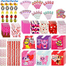 28Pcs Valentines Stationery Set with Drawstring Treat Bags