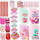 28Pcs Valentines Day Stationery Set with Treat Bags for Kids-Classroom Exchange Gifts