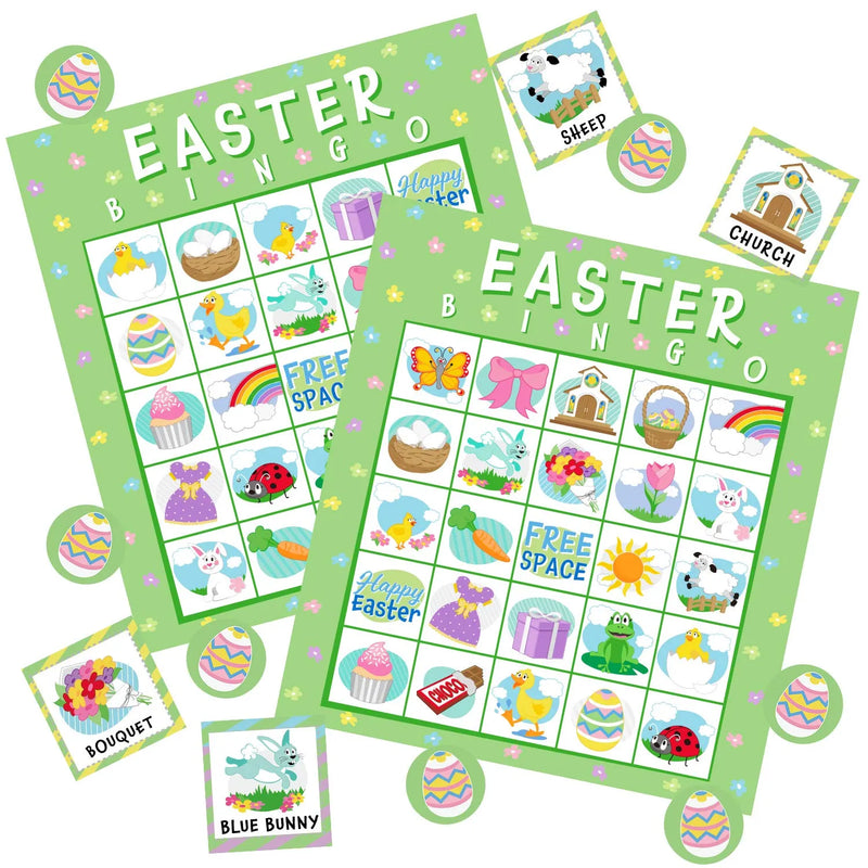 28Pcs Players Easter Bingo Cards