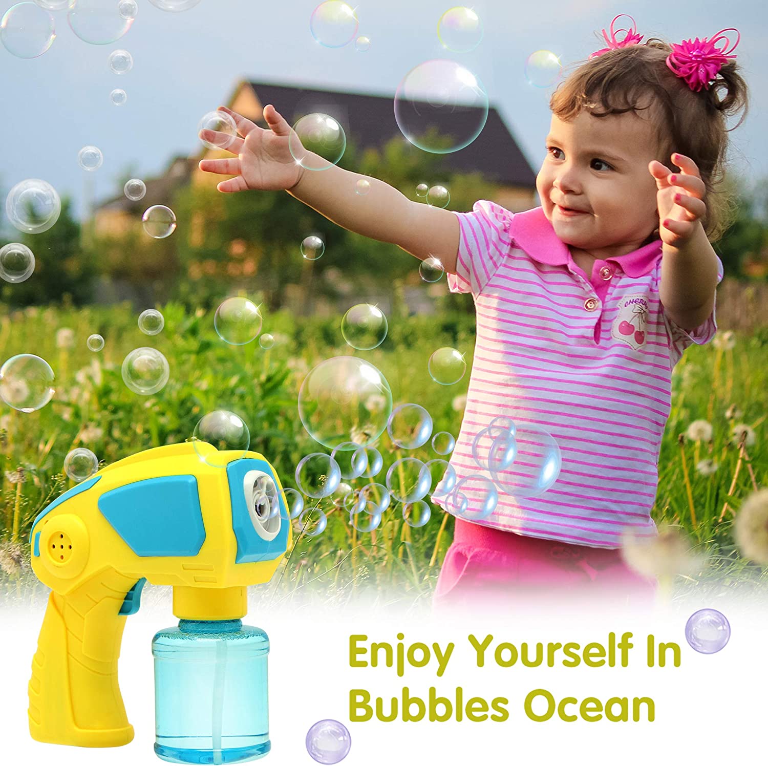 2 Bubble Guns With 2 Bottles Of 147ml Bubble Solutions-joyin