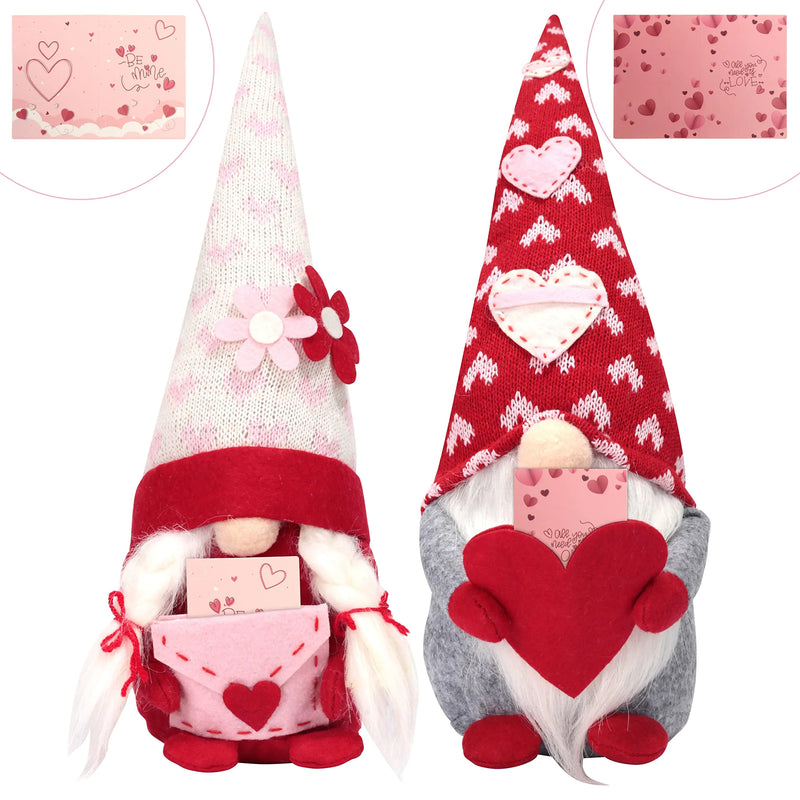 2Pcs Valentines Gnome Plush Dolls