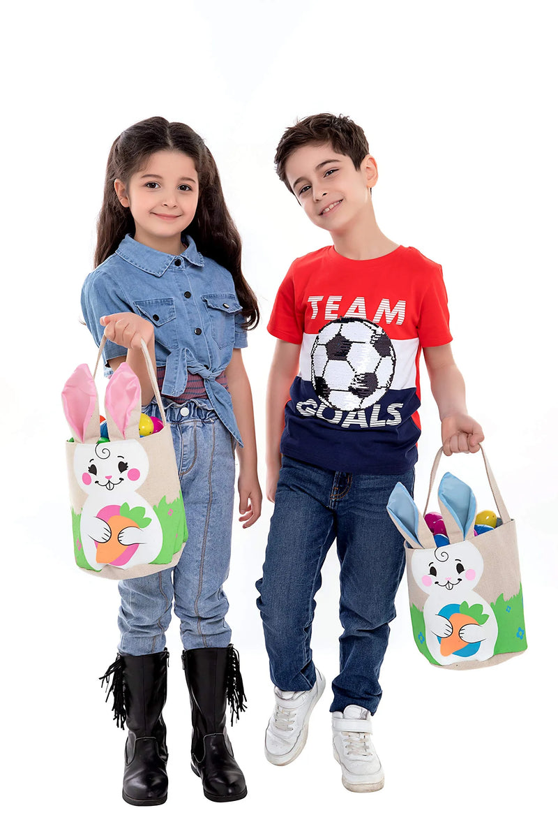 2Pcs Easter Burlap Bunny Bags