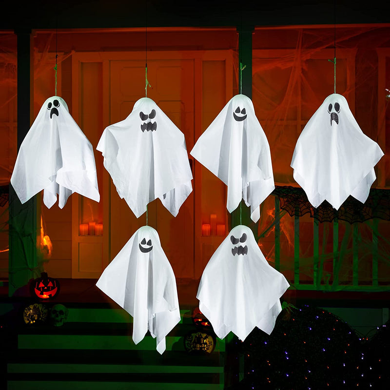 19in Hanging White Ghost, 6 Pcs