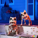 2 PCS 16in Halloween Pose-N-Stay Dog Skeleton Decoration Animal