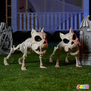 2 PCS 16in Halloween Pose-N-Stay Dog Skeleton Decoration Animal