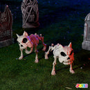 2 PCS 16in Halloween Pose-N-Stay Dog Skeleton Decoration Animal