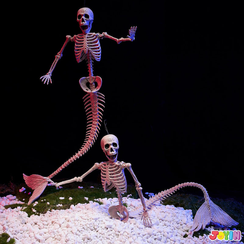 2 PCS 20 Inches Halloween Mermaid Skeleton Plastic Bone