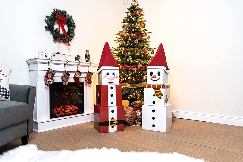 Snowman Stacking Boxes with Lids