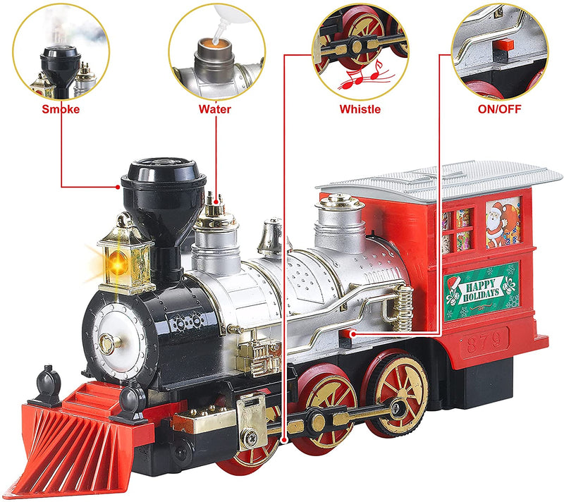 Christmas Electric Train Set with Real Smoke(Medium)