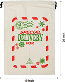 Large Santa Drawstring Sacks, 3 Pieces