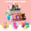 24Pcs Plush Bunny Prefilled Easter Eggs 3.2in
