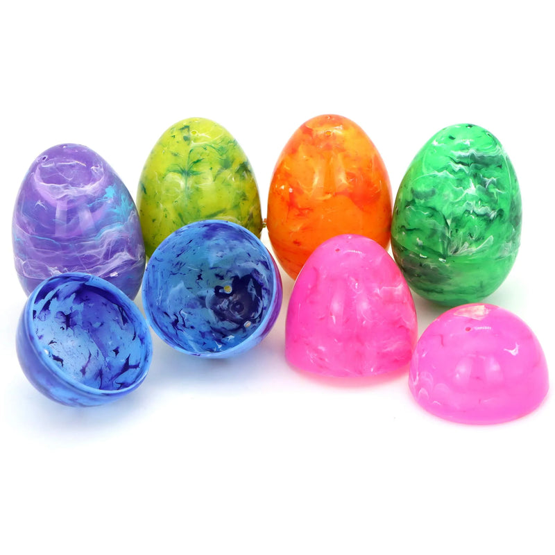 30Pcs Painted Jumbo Iridescent Easter Egg Shells 3.15in