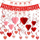 31Pcs Happy Valentines Banner with Paper Flower