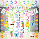 31Pcs Foil Swirl Easter Bunny Hanging Decorations