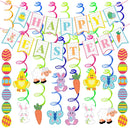 31Pcs Foil Swirl Easter Bunny Hanging Decorations