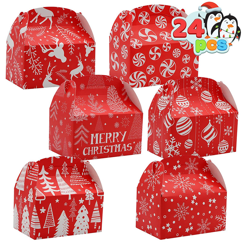 5.25" Christmas Red Gable Candy Boxes, 24 Pcs