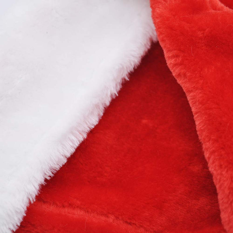 3pcs Santa Hats With White Plush Trim And Red Velvet