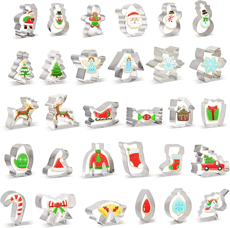 30 PCS Christmas Cookie Cutter Set