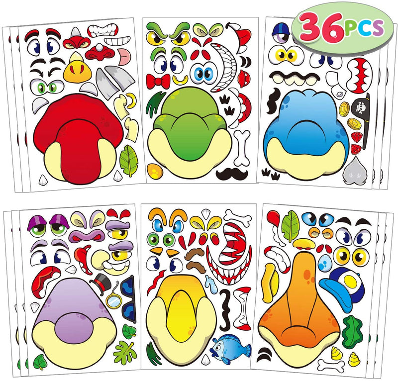 36 Pieces Make-a-face Sticker Sheets