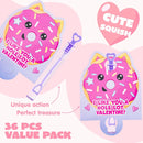 36 Unicorn Theme Bubble wands with Valentines Day Cards for Kids-Classroom Exchange Gifts