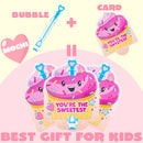 36 Unicorn Theme Bubble wands with Valentines Day Cards for Kids-Classroom Exchange Gifts