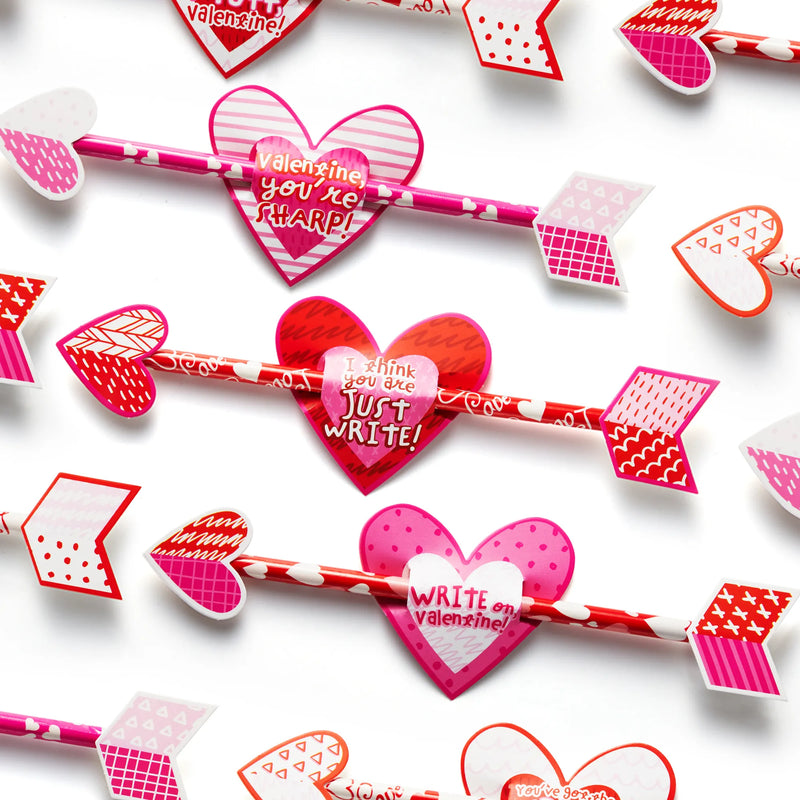 Zonon 36 Pieces Valentine's Day Pencils Plastic Stacking Heart...