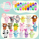 36Pcs Animal Finger Puppets Easter Eggs