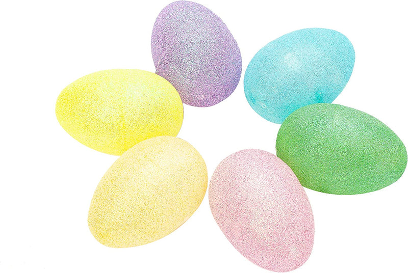 36Pcs Glittering Colorful Assortment Fillable Easter Egg Shells 3.15in
