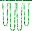 36Pcs St Patrick's Green Shamrock Bead Necklaces