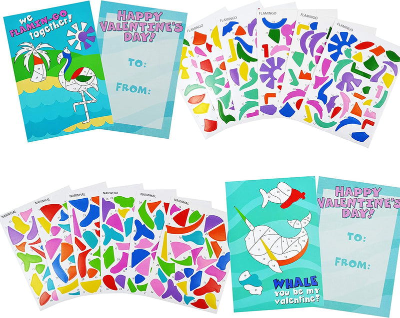 36 Pieces Character Sticker Set for Valentines Day in 6 Designs for Kids