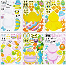 36Pcs Easter Mix and match Make A Face Animal Stickers