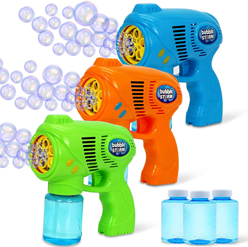 3 Bubble Gun Blasters (Blue Green Orange)