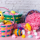3Pcs Easter Bamboo Woven Goodie Basket with 3 Colors Easter Grass