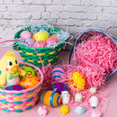 3Pcs Easter Bamboo Woven Goodie Basket with 3 Colors Easter Grass