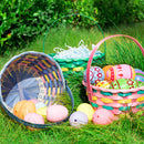3Pcs Easter Bamboo Woven Goodie Basket with 3 Colors Easter Grass