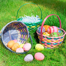 3Pcs Easter Bamboo Woven Goodie Basket with 3 Colors Easter Grass