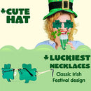 3Pcs St. Patrick Day Shamrock Glasses with Metal Glasses Frames