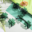 3Pcs St. Patrick Day Shamrock Glasses with Metal Glasses Frames