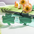 3Pcs St. Patrick Day Shamrock Glasses with Metal Glasses Frames