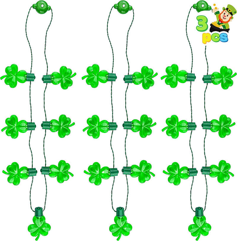 3Pcs St Patrick's Day Light Up Necklaces