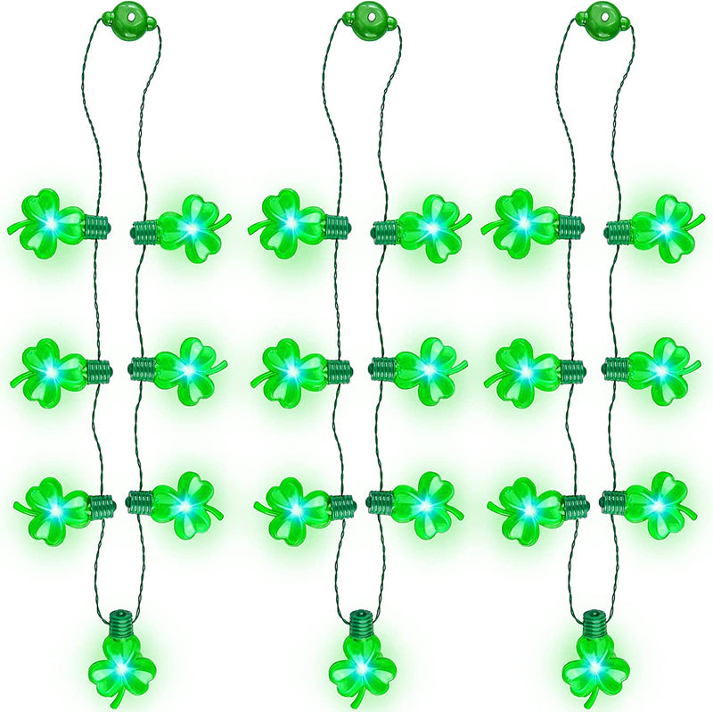 3Pcs St Patrick's Day Light Up Necklaces