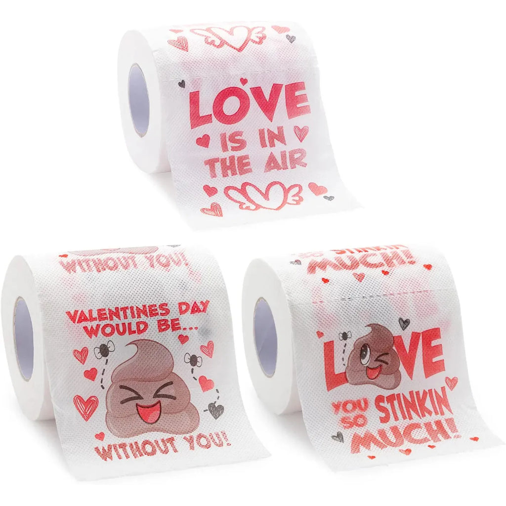 3 Rolls Valentines Day Poop Iconic Expression Toilet Paper