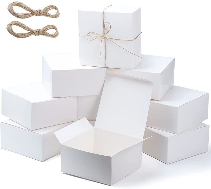 White Paper Gift Boxes, 18 Pcs