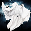 3 Pcs Halloween Light-up White Hanging Ghost, one 47in, Two 35.4in