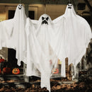 3 Pcs Halloween Light-up White Hanging Ghost, one 47in, Two 35.4in
