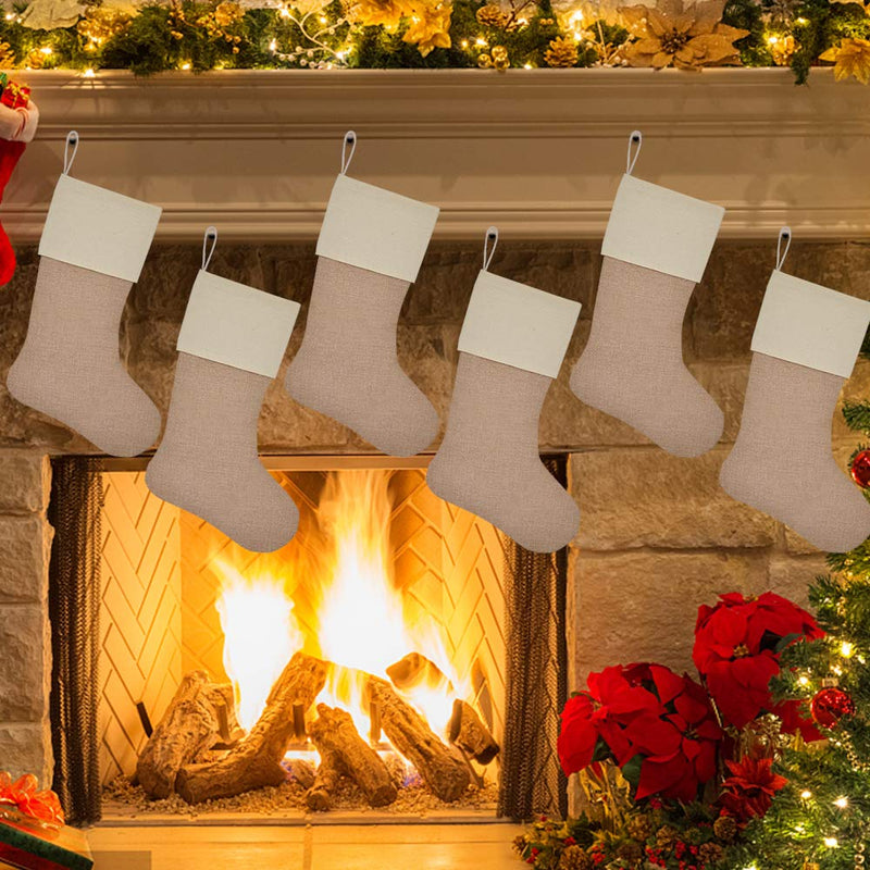 Plain Burlap Christmas Stockings