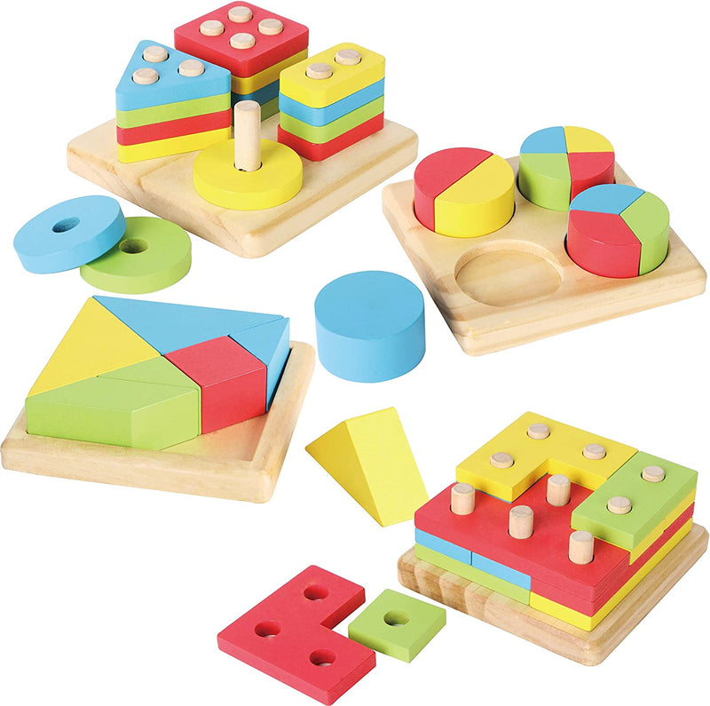 4-in-1 Wooden Educational Shape And Color Sorter